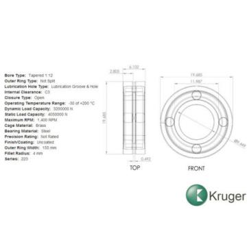 FAG 22348K-MB-C3 Spherical Roller Bearing,40 mm X 500 mm X 155 mm  1100 rpm max