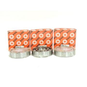 New FAG Ball Bearing 6309.C3  45mm ID, 100mm OD, 25mm W  LOT OF 3