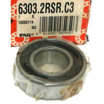 NIB FAG 6303.2RSR.C3 DEEP GROOVE BALL BEARING 17MM X 47MM X 14MM